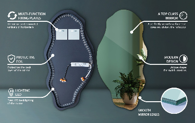 Specchio asimmetrico a LED Non ci sono cornici
