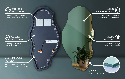 Specchio asimmetrico a LED Non ci sono cornici