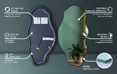 Specchio asimmetrico a LED Non ci sono cornici