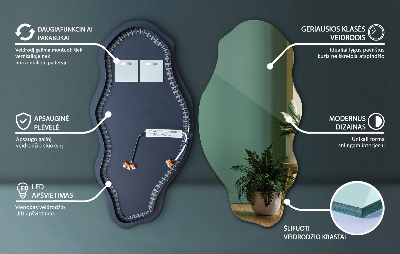 Specchio asimmetrico a LED Non ci sono cornici