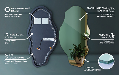 Specchio asimmetrico a LED Non ci sono cornici