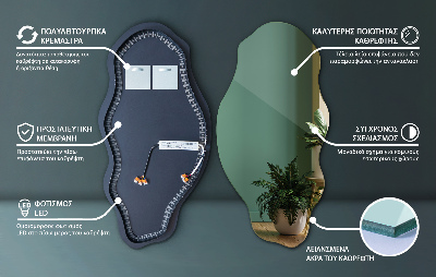 Specchio asimmetrico a LED Non ci sono cornici