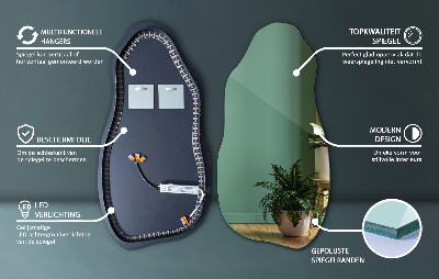 Specchio dalla forma irregolare con moderna retroilluminazione a LED