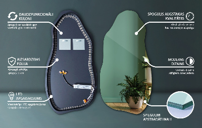 Specchio dalla forma irregolare con moderna retroilluminazione a LED