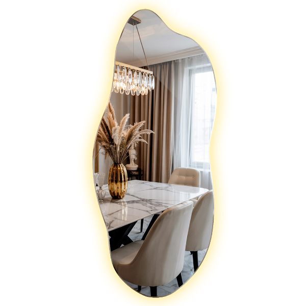 Specchio asimmetrico led innovativo
