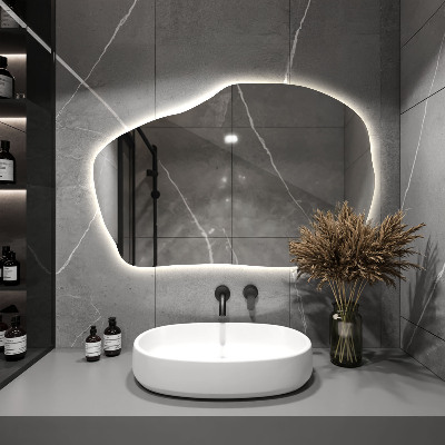 Specchio forma irregolare con led unico