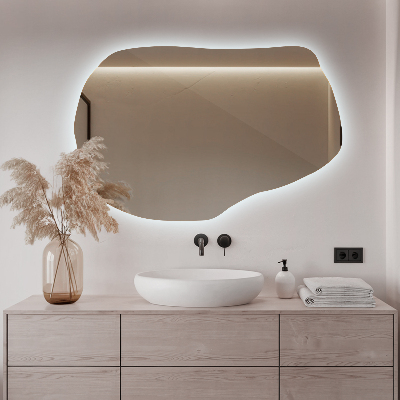 Specchio forma irregolare con led unico