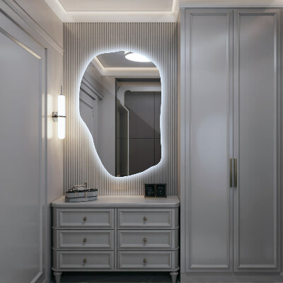 Specchio forma irregolare con led unico