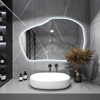 Specchio forma irregolare con led unico