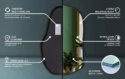 Specchio forma irregolare con led unico