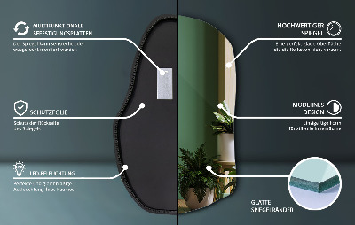 Specchio forma irregolare con led unico