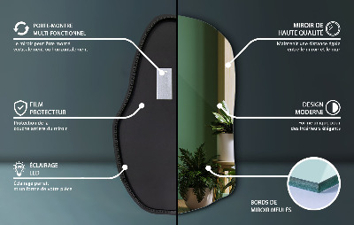 Specchio forma irregolare con led unico