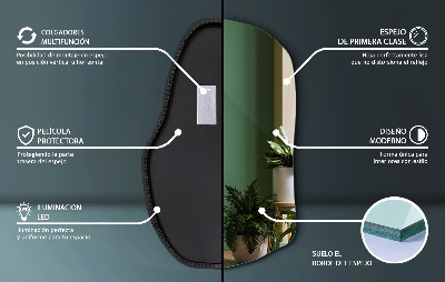 Specchio forma irregolare con led unico