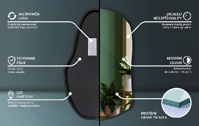 Specchio forma irregolare con led unico
