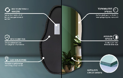 Specchio forma irregolare con led unico