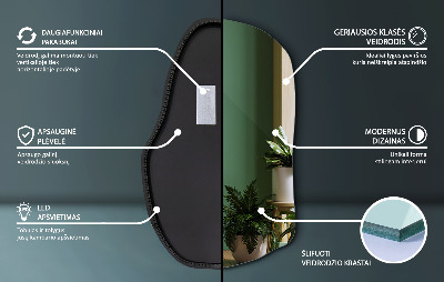 Specchio forma irregolare con led unico