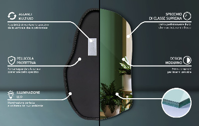 Specchio forma irregolare con led unico