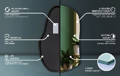 Specchio forma irregolare con led unico