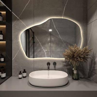 Specchio forma irregolare con led unico