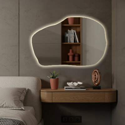 Specchio forma irregolare con led unico