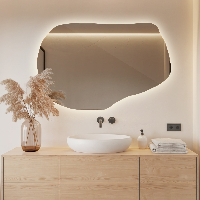 Specchio forma irregolare con led unico