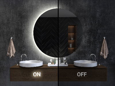 Specchio a forma di goccia con retroilluminazione