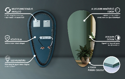 Specchio a forma di goccia con retroilluminazione