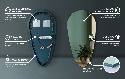 Specchio a forma di goccia con retroilluminazione