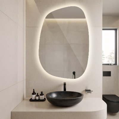 Specchio irregolare retroilluminato a forma di macchia