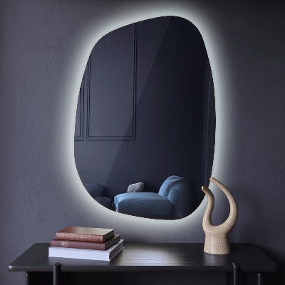 Specchio irregolare retroilluminato a forma di macchia