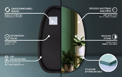 Specchio irregolare retroilluminato a forma di macchia