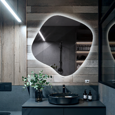 Specchio forma irregolare con LED accessorio moderno
