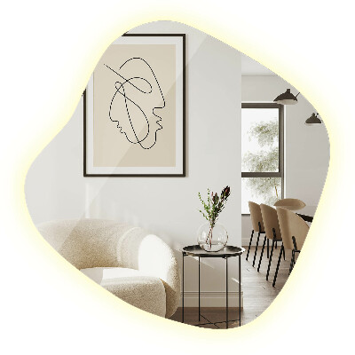 Specchio forma irregolare con LED accessorio moderno