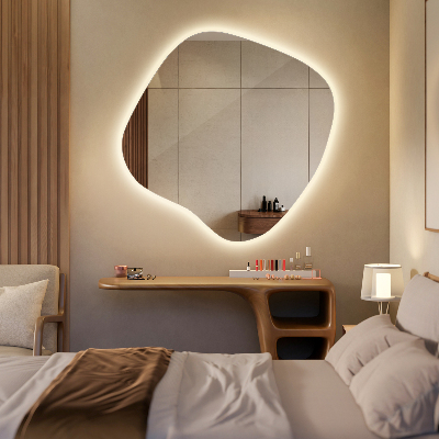 Specchio forma irregolare con LED accessorio moderno