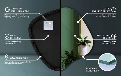 Specchio forma irregolare con LED accessorio moderno