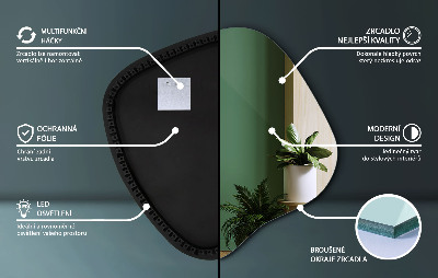 Specchio forma irregolare con LED accessorio moderno