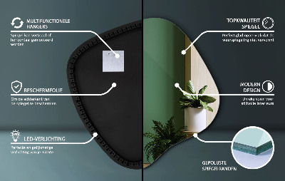 Specchio forma irregolare con LED accessorio moderno