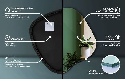 Specchio forma irregolare con LED accessorio moderno