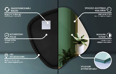 Specchio forma irregolare con LED accessorio moderno