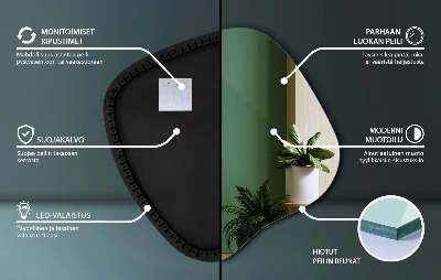 Specchio forma irregolare con LED accessorio moderno