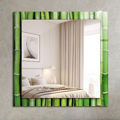 Specchio decoro Specchio decoro Steli di bambù verdi