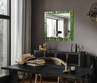 Specchio decoro Specchio decoro Steli di bambù verdi