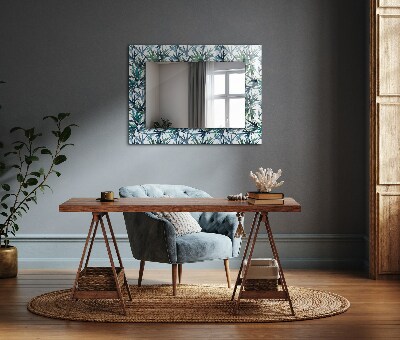 Specchio stampato Specchio stampato Foglie di bambù ad acquerello