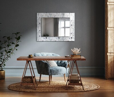 Specchio con cornice stampata Specchio con cornice stampata Gru e bambù