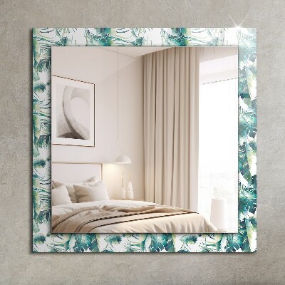 Specchio stampato Specchio stampato Foglie tropicali verdi
