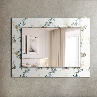Specchio stampato Specchio stampato Uccelli e fiori