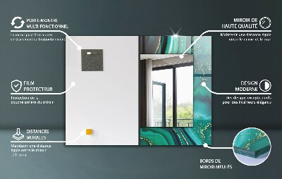 Specchio decoro Foglie tropicali verdi