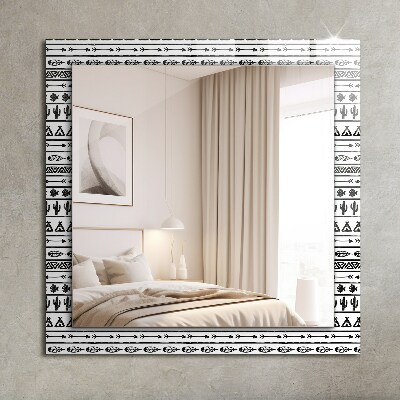 Specchio con cornice stampata Specchio con cornice stampata Frecce di tipi di cactus