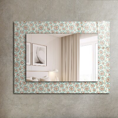 Specchio con cornice stampata Specchio con cornice stampata Motivo a cerchi colorati