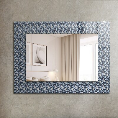 Specchio stampato Specchio stampato Motivo floreale blu